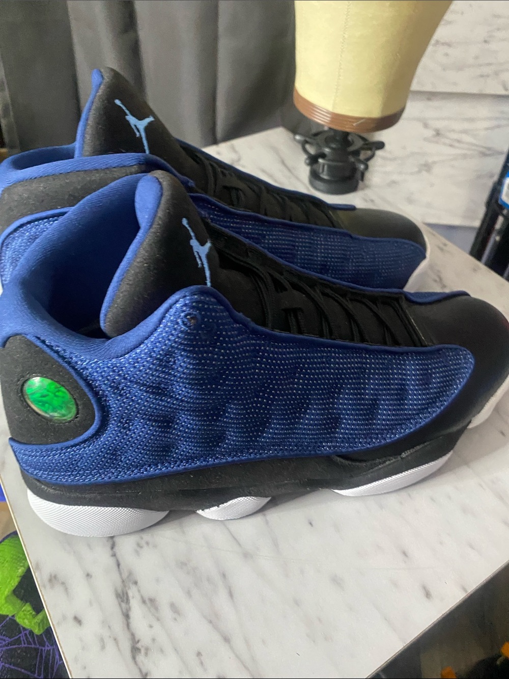 Jordan Retro Basketball Sneakers in Blue and Black